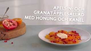 Apelsinsallad med granatäpple honung och kanel [upl. by Danyelle]