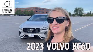 2023 Volvo XC60 B6 Ultimate Dark in Silver Dawn Metallic  Walkaround with Heather [upl. by Ecirp]