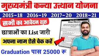 Graduation pass 25000 scholarship Online Form 2023 New Update  Mukhyamantri Kanya Uttan Yojana 2023 [upl. by Johppah]