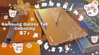 Samsung Galaxy Tab S7 plus Unboxing  WiFi 6GB Mystic Bronze 🍑 [upl. by Angle]