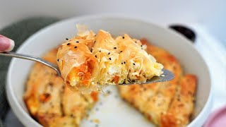 Crispy Cheese Filo Pastry  How to Make Cheese Filo Pie [upl. by Ahidam]