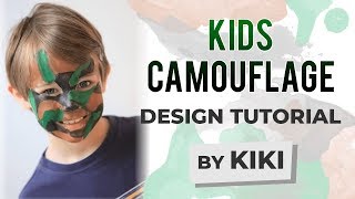 Kids Camouflage Face Painting Tutorial [upl. by Weatherby]