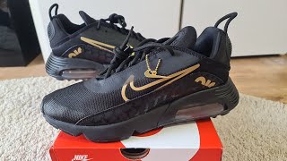 NIKE AIR MAX 2090 blackmetallic goldblack ☆unboxing☆ Review [upl. by Paderna595]