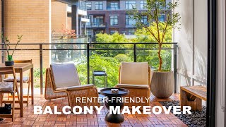 Cozy Balcony Makeover  DIY IKEA Hack Thrift Finds CatSafe [upl. by Llerdnam920]