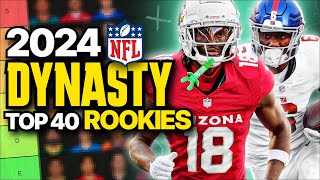 Top 40 Rookie Rankings for Dynasty Fantasy Football Drafts [upl. by Serene]