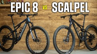 Cannondale Scalpel vs Specialized Epic 8 [upl. by Schumer]