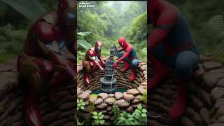 SpiderMan😳 ka iPhone kuye me gir gaya  spiderman shorts ironman craft viral trending reels [upl. by Placia]