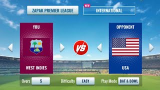 West Indies Vs USA 10 Overs Cricket Match Gameplay With Facecam in Hindi Commentary [upl. by Annayat]