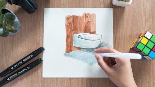 How to Render Architecture Materials Using Alcohol Markers [upl. by Meadow]