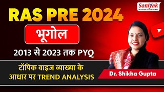 RAS PRE 2024  2013  2023 Geography PYQ Topic Wise Discussion amp Trend Analysis by Dr Shikha Gupta [upl. by Ansela]