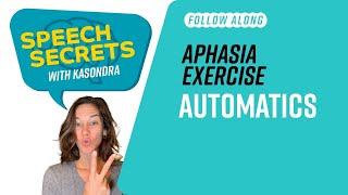 Aphasia Speech Therapy at Home  Automatics [upl. by Knute]