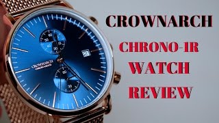 4K CROWNARCH CHRONO R1 MENS MESH WATCH REVIEW [upl. by Nayhr]