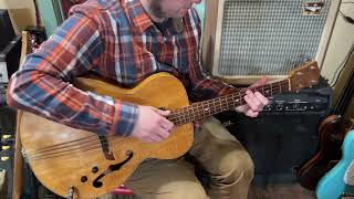 1940s Kay archtop rubber bridge bass guitar conversion [upl. by Ennyleuqcaj593]