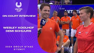 KoolhofSchuurs OnCourt Interview  United Cup 2024 Group F [upl. by Seedman]