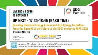 Ensuring Universal Energy Access and Just Energy Transition From the Summit of the Future to the SDG [upl. by Ytissac900]