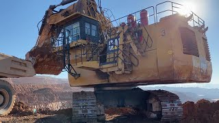 Huge 450 Tons Caterpillar 6040 Excavator Loading Hitachi EH3500 250 Tons Capacity Dumpers [upl. by Harberd758]