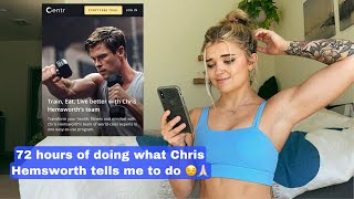 I FOLLOWED CHRIS HEMSWORTH’S NEW TRAINING APP FOR 72 HOURS  Centr Sample and Review [upl. by Witherspoon261]