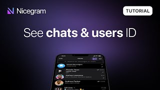 Get User Group or Channel ID in Nicegram  1 Telegram client [upl. by Anida402]