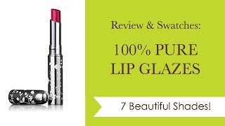 REVIEW amp SWATCHES 100 PURE LIP GLAZES  Integrity Botanicals [upl. by Aguste]