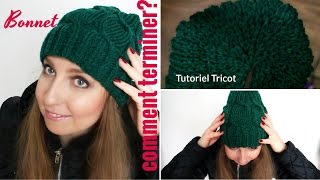 Terminer le bonnet en point côtes tutoriel tricot [upl. by Kutzer]