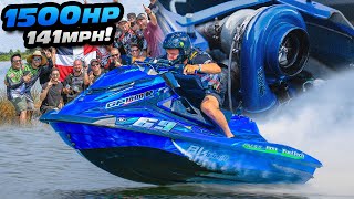 1500HP Turbo Jetski SCREAMS to 141MPH 18L Spins 12000RPM  75PSI of BOOST [upl. by Derraj842]