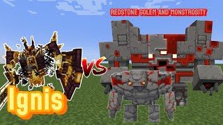 Chinese Ignis Addon Ignis Vs Redstone Golem and Monstrosity Minecraft Dungeons [upl. by Hassadah637]