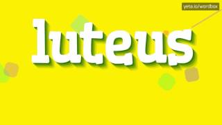 LUTEUS  HOW TO PRONOUNCE IT [upl. by Oriane]