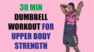 30 Minute At Home Upper Body Workout with Weights  Arms Shoulders and Abs [upl. by Wadsworth]