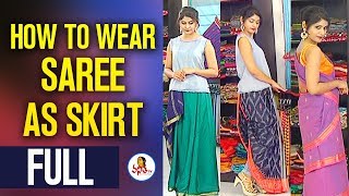 How to Wear Saree as Skirt  Saree Draping Full Episode 17  03  2019  Vanitha TV [upl. by Eimyaj354]