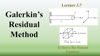 Galerkins Method to derive Bar Element Equation  Weighted Residual Method  Finite Element Method [upl. by Avan]