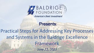 Baldrige Foundation Quarterly Webinar June 2023 Kay Kendall [upl. by Gyimah290]