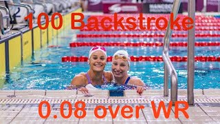 McKeown vs O‘Callaghan 100 Back 008 over WR at AUS Olympic trials 2024🔥🔥🔥 [upl. by Assert]