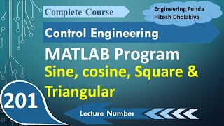 MATLAB Tutorial Sine Cosine Square and Triangular Wave Generation [upl. by Adnaluoy]