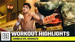 HIGHLIGHTS  Canelo vs Kovalev Public Workouts [upl. by Ahsile]