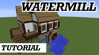 Easy Watermill tutorial  how to build a medieval watermill Minecraft [upl. by Nossila]