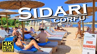 Sidari Corfu Greece Bars Restaurants Shops in 4K 60fps HDR UHD 💖 The best places 👀 Walking tour [upl. by Anitel]