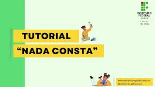 Bibliotecas  Tutorial Emissão de Declaração de Nada Conta [upl. by Heron940]