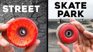 SKATEPARK WHEELS VS STREET SKATEBOARD WHEELS [upl. by Elbertina178]