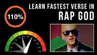 Learn Eminems Fastest Verse In Rap God Slowed Down  Scrolling Lyrics [upl. by Ewell374]