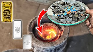 Smelting Mix IC chips for GOLD and SILVER [upl. by Audrit]