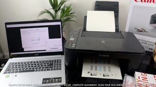 CANON TS3150 PIXMA WIRELESS PRINTER  HOW TO SET UP COMPLETE ALIGNMENT SCAN YOUR DOCUMENT TO PC [upl. by Duquette]