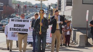 Tyler Texas March in support of former bishop removed by Pope Francis [upl. by Atnoed]