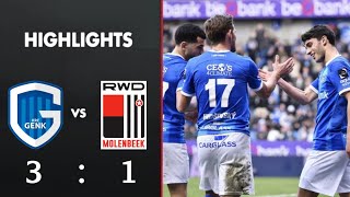 KRC Genk vs RWD Molenbeek 31 Highlights  Racing Genk  RWDM  Jupiler Pro League 2024 D1A [upl. by Ihcego]