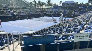 Thanasi Kokkinakis vs Brandon Holt WarmUp  2024 Delray Beach Open [upl. by Anayd]