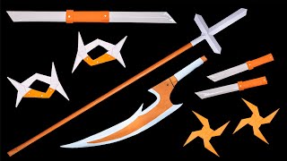 6 NINJA WEAPONS Shadow Fight 2  Ninja SwordKnifesNinja StarSpearCrescent Knives [upl. by Amsirak22]