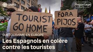 Manifestations pour dénoncer les impacts du surtourisme en Espagne [upl. by Cathlene]