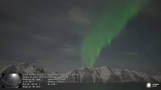 Bright moon aurora highlight  Lyngen North live cam [upl. by Luann]