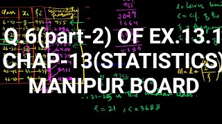 CONTINUATION OF Q6 OF EX131CHAPTER13STATISTICS MANIPUR BOARD [upl. by Sabian]