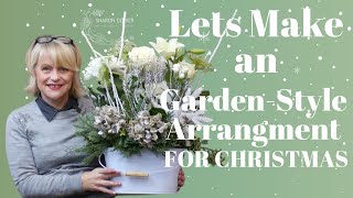 How to make a Christmas Flower Arrangement  No Floral Foam [upl. by Pega706]