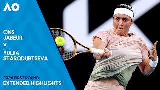 Ons Jabeur v Yuliia Starodubtseva Extended Highlights  Australian Open 2024 First Round [upl. by Nikolaus898]